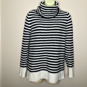 Banana Republic Filpucci Italian Black/White Striped Wool Blend Sweater Size M